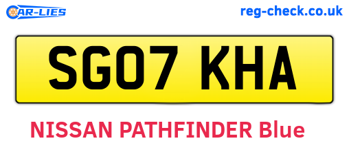 SG07KHA are the vehicle registration plates.