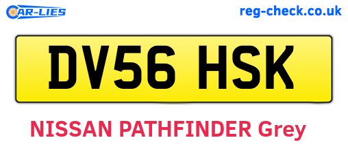 DV56HSK are the vehicle registration plates.
