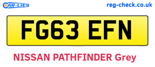FG63EFN are the vehicle registration plates.