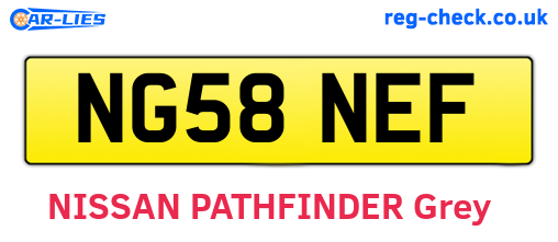 NG58NEF are the vehicle registration plates.