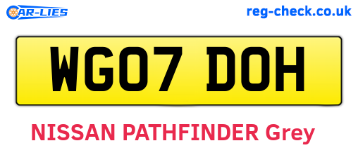 WG07DOH are the vehicle registration plates.