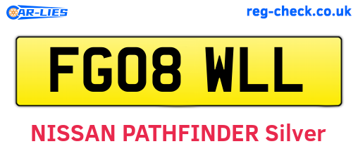 FG08WLL are the vehicle registration plates.
