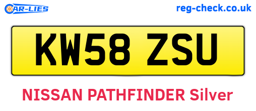 KW58ZSU are the vehicle registration plates.