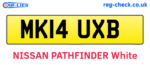 MK14UXB are the vehicle registration plates.