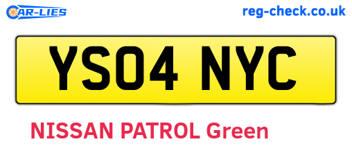 YS04NYC are the vehicle registration plates.