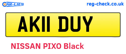 AK11DUY are the vehicle registration plates.