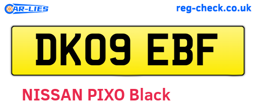 DK09EBF are the vehicle registration plates.