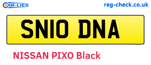 SN10DNA are the vehicle registration plates.