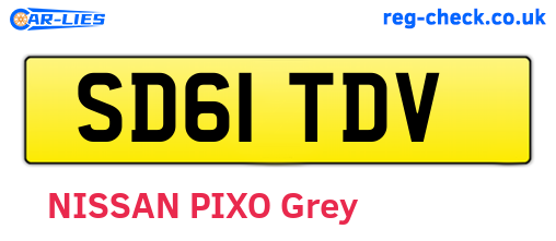 SD61TDV are the vehicle registration plates.