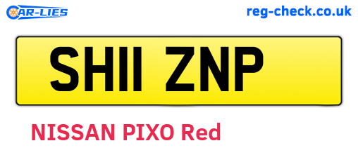 SH11ZNP are the vehicle registration plates.