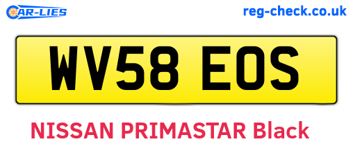 WV58EOS are the vehicle registration plates.