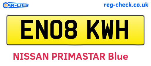 EN08KWH are the vehicle registration plates.