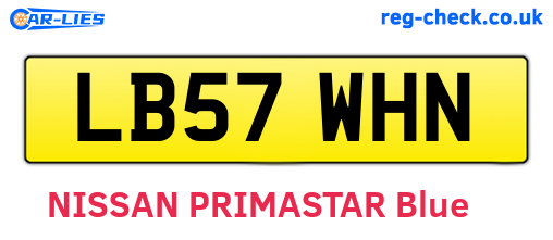 LB57WHN are the vehicle registration plates.