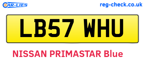LB57WHU are the vehicle registration plates.
