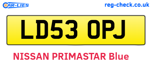 LD53OPJ are the vehicle registration plates.