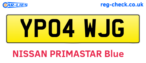 YP04WJG are the vehicle registration plates.