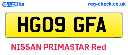 HG09GFA are the vehicle registration plates.