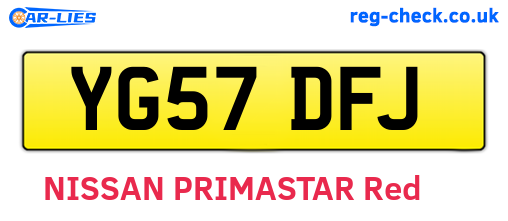 YG57DFJ are the vehicle registration plates.