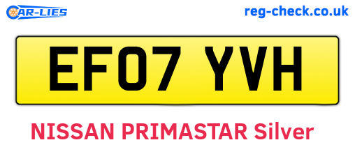 EF07YVH are the vehicle registration plates.