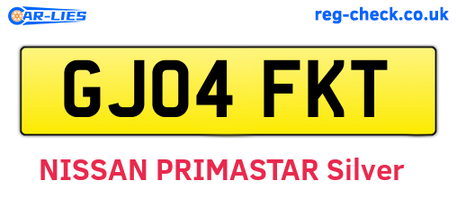GJ04FKT are the vehicle registration plates.