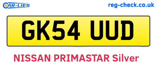GK54UUD are the vehicle registration plates.