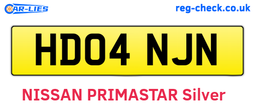 HD04NJN are the vehicle registration plates.