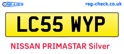 LC55WYP are the vehicle registration plates.