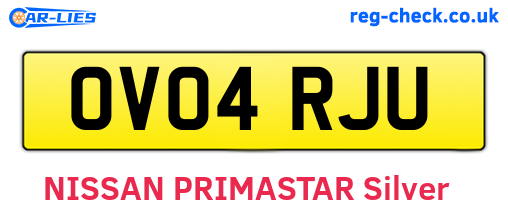 OV04RJU are the vehicle registration plates.