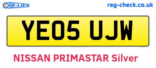 YE05UJW are the vehicle registration plates.