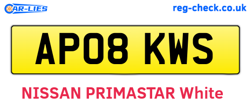 AP08KWS are the vehicle registration plates.