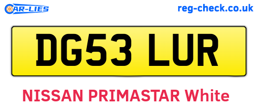 DG53LUR are the vehicle registration plates.