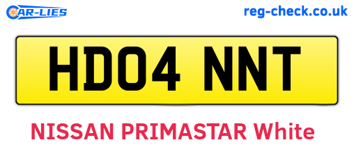 HD04NNT are the vehicle registration plates.