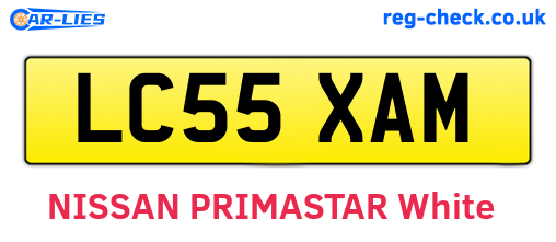 LC55XAM are the vehicle registration plates.