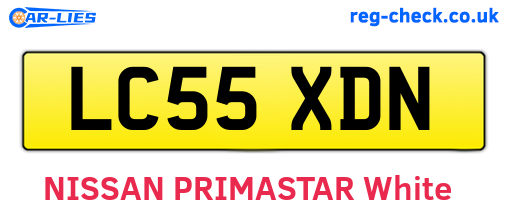LC55XDN are the vehicle registration plates.