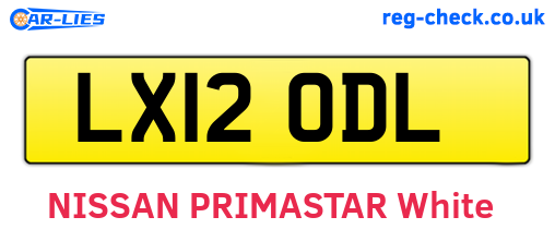 LX12ODL are the vehicle registration plates.