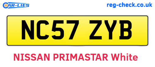 NC57ZYB are the vehicle registration plates.