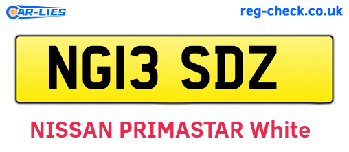 NG13SDZ are the vehicle registration plates.