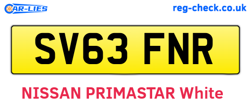 SV63FNR are the vehicle registration plates.