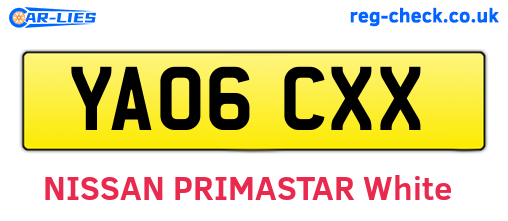 YA06CXX are the vehicle registration plates.