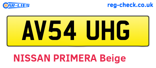 AV54UHG are the vehicle registration plates.