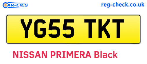 YG55TKT are the vehicle registration plates.