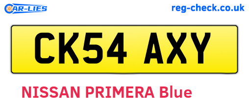 CK54AXY are the vehicle registration plates.