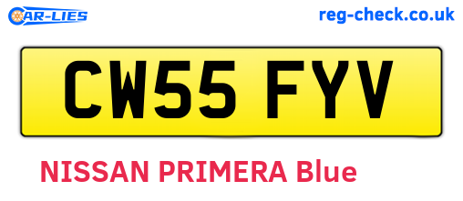 CW55FYV are the vehicle registration plates.