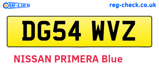 DG54WVZ are the vehicle registration plates.