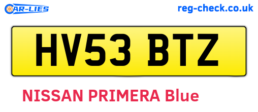 HV53BTZ are the vehicle registration plates.
