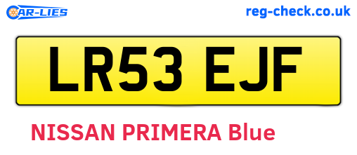 LR53EJF are the vehicle registration plates.