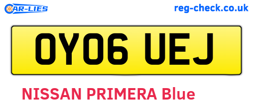 OY06UEJ are the vehicle registration plates.