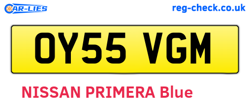OY55VGM are the vehicle registration plates.