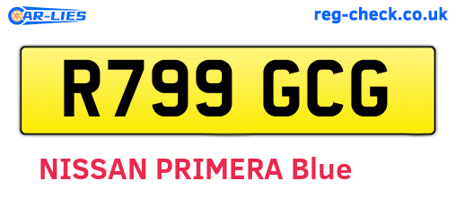 R799GCG are the vehicle registration plates.