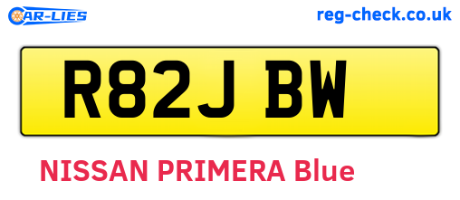 R82JBW are the vehicle registration plates.